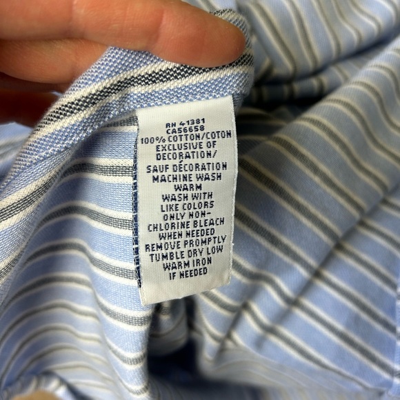 Ralph Lauren Oxford Knit Button Down Dress Shirt Mens XL Blue Embroidered Pony - Picture 7 of 7